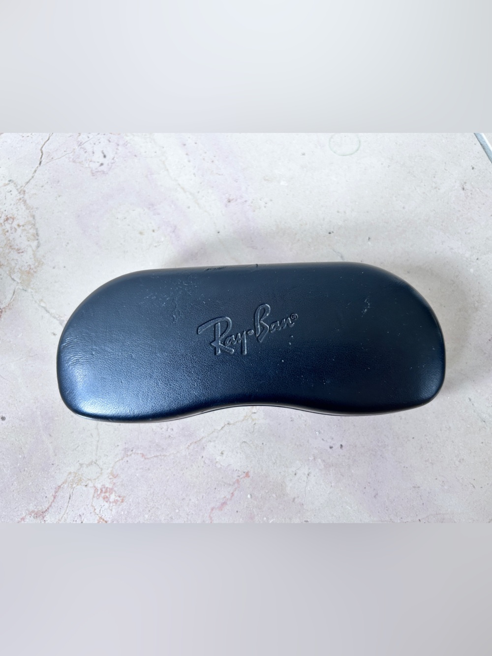RAY-BAN Black Hard Sunglasses Case Large Clamshell Eyeglasses Holder With Cloth